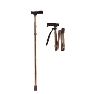 Faltbarer Gehstock, Aluminium, Bronze, 83–93 cm | MOBIAK